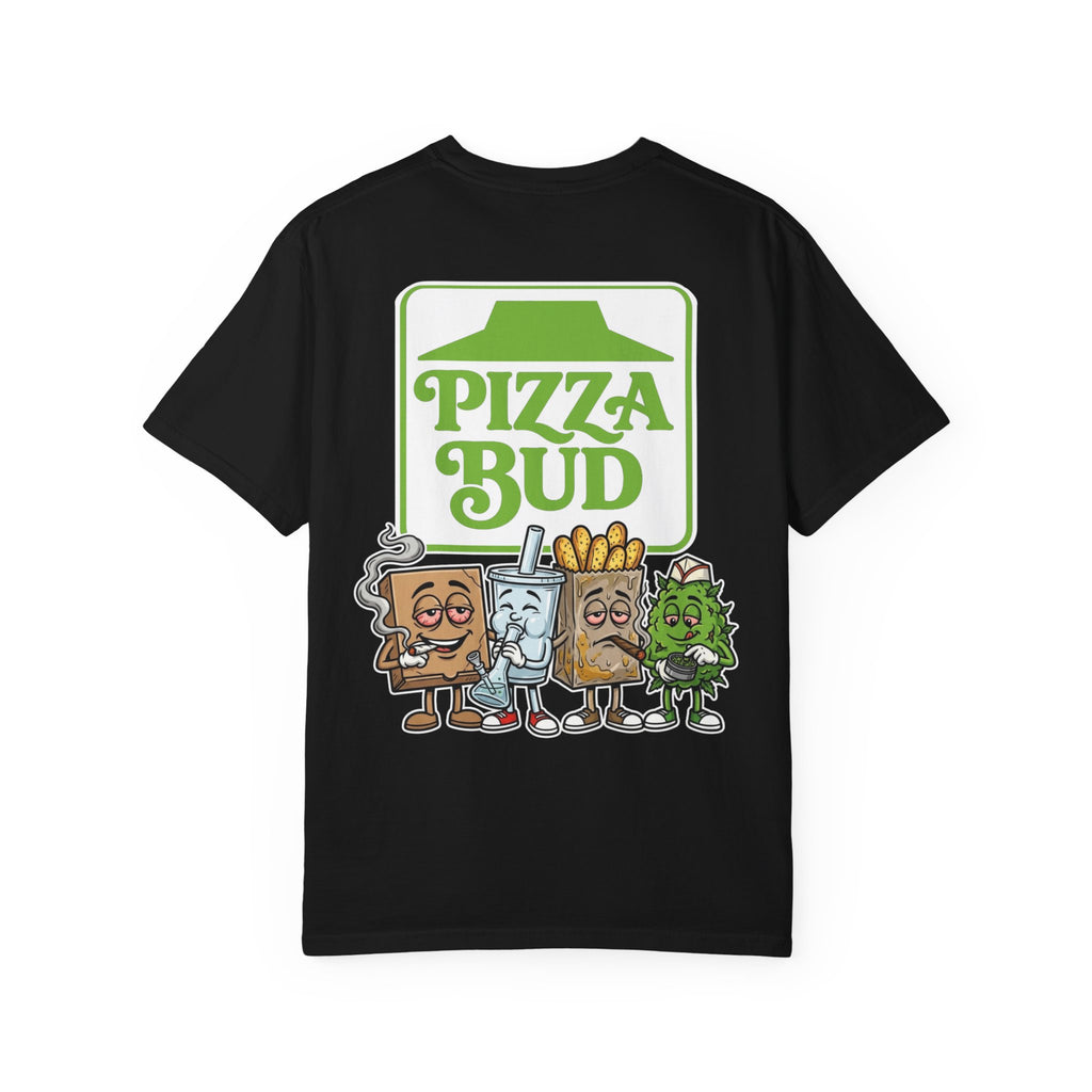PIZZA BUD Stoner Fast Food Graphic Shirt - Funny 420 Pizza Culture Humor Tee