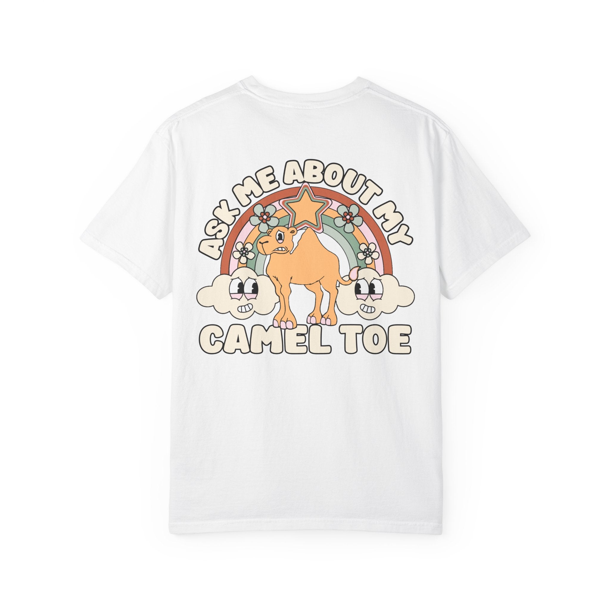 Adult Humor "Ask Me About My Camel Toe" Double-Sided Retro Tee