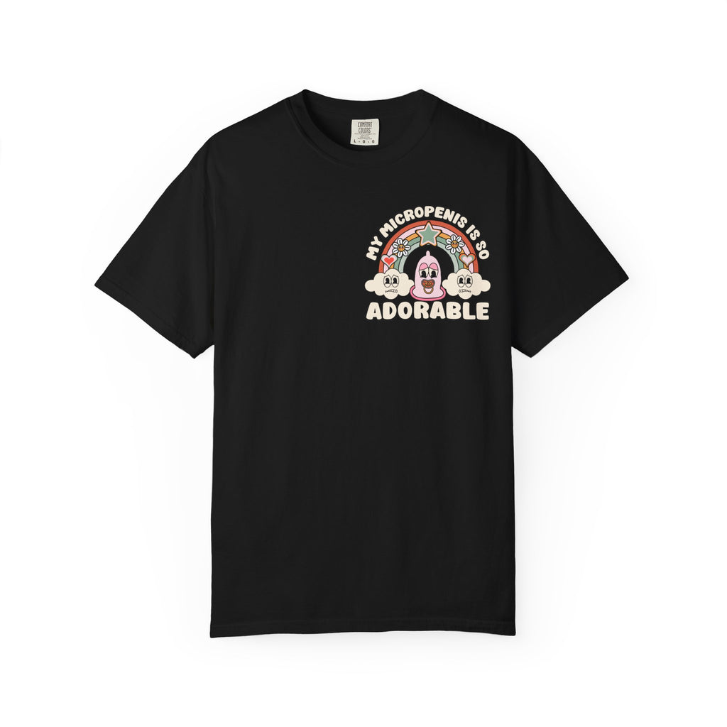 Funny My Micropenis Is So Adorable T-Shirt - Retro Condom Cartoon Adult Humor Tee