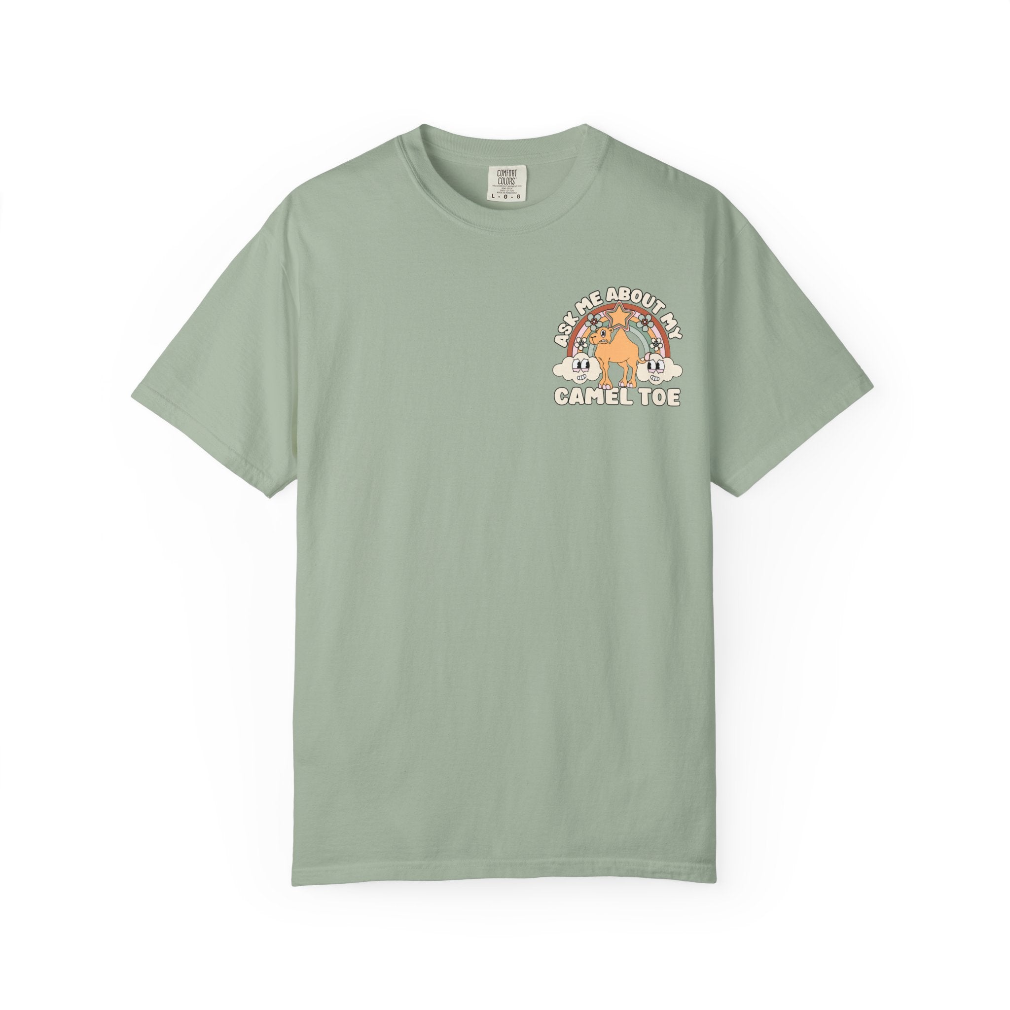 Adult Humor "Ask Me About My Camel Toe" Double-Sided Retro Tee