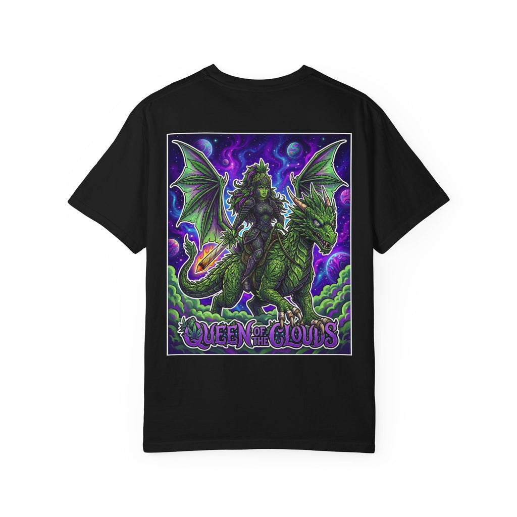 Queen of the Clouds - Retro Sci-Fi Fantasy Cannabis Graphic T-Shirt