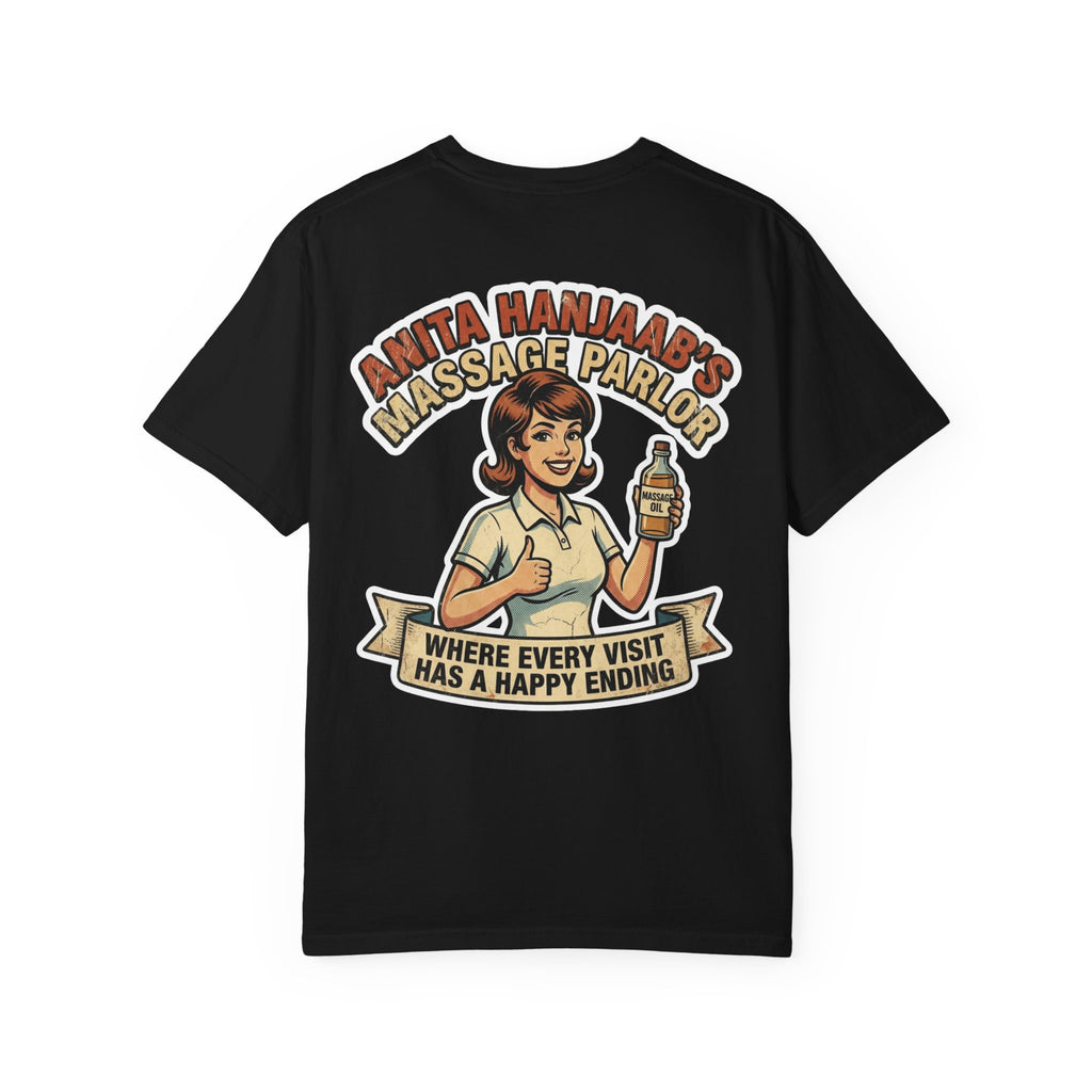Funny Anita Hanjaabs Massage Parlor Shirt - Sarcastic Retro Adult Humor Tee