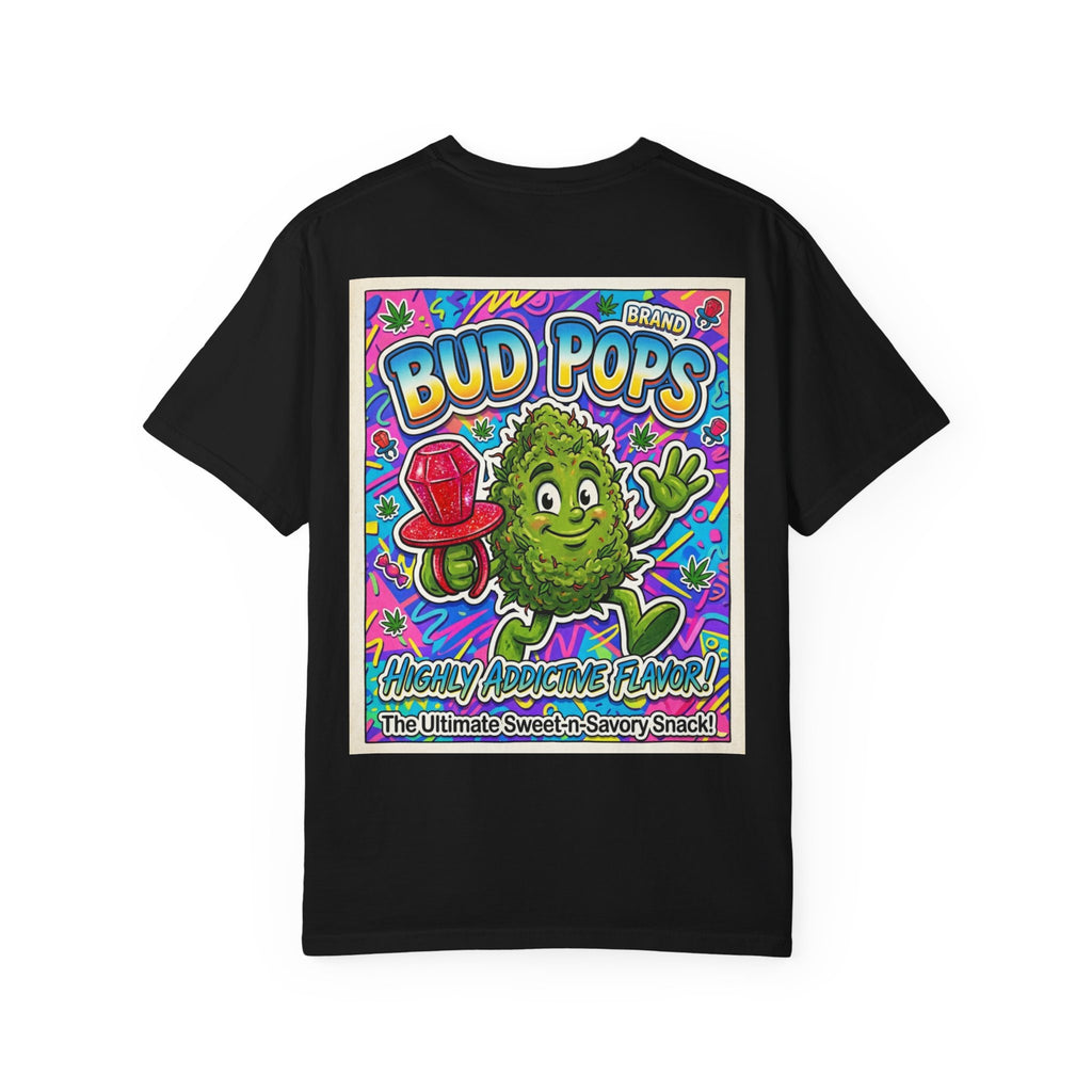 Bud Pops Shirt - Funny Stoner Retro Candy Parody Ring Pop Cannabis Weed 420 Adult Humor Tee