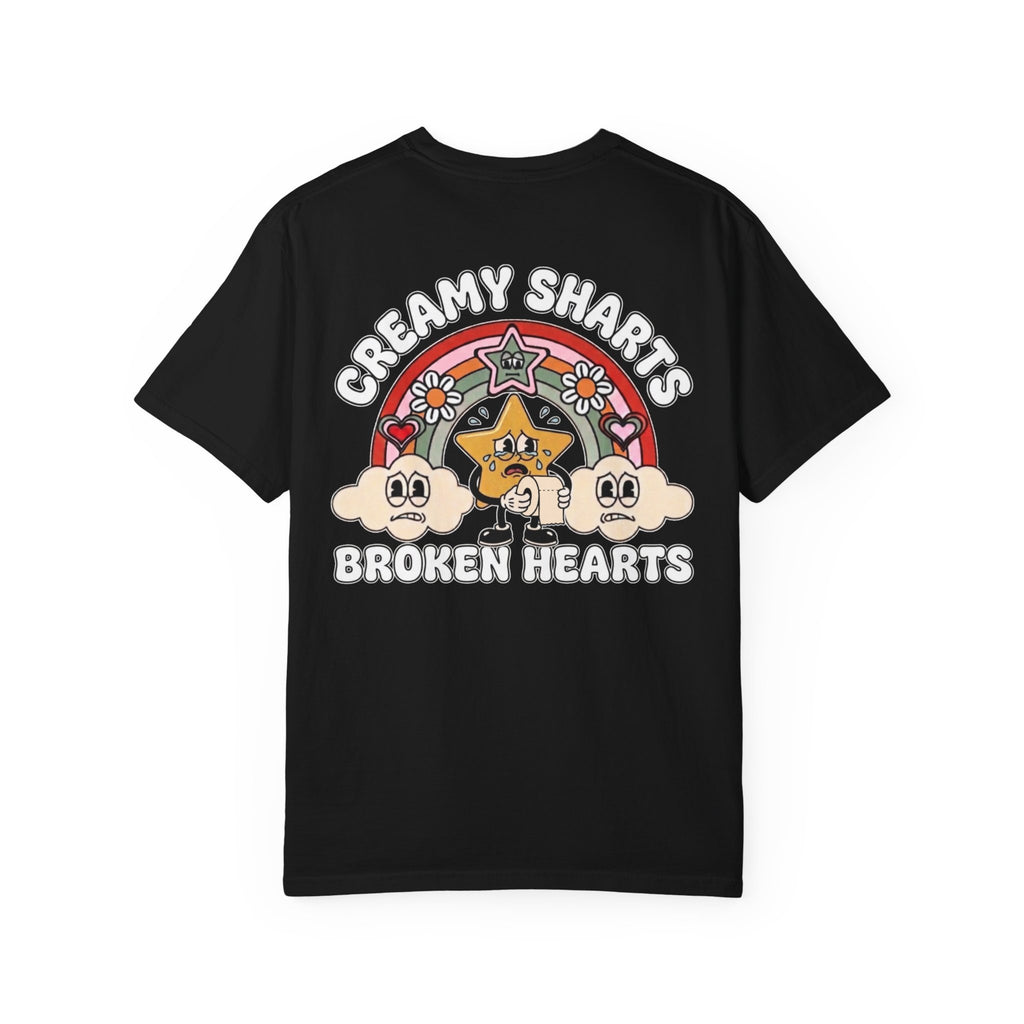 CREAMY SHARTS BROKEN HEARTS Retro Sad Cartoon T-Shirt - Edgy Humor Gift Tee