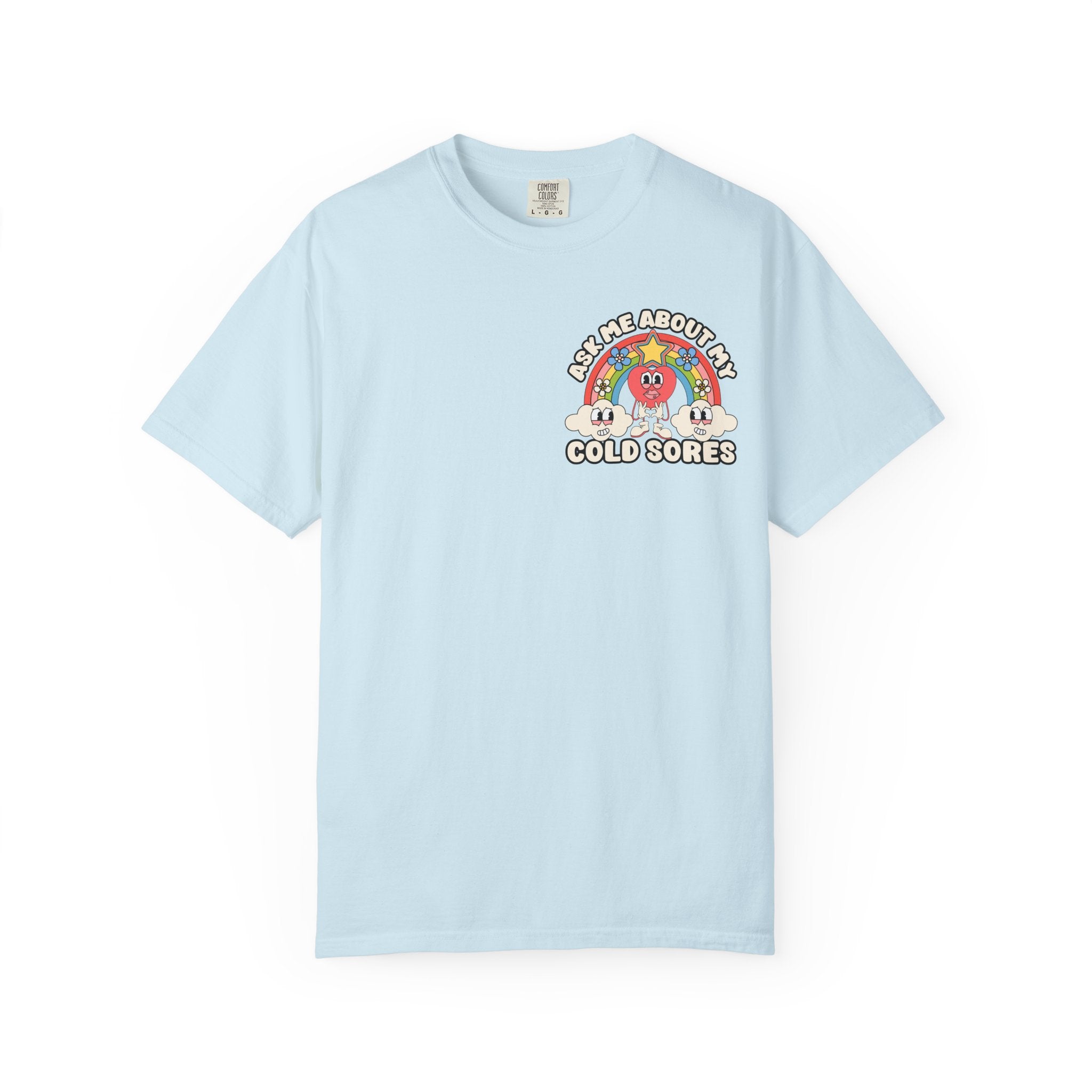 Adult Humor "Ask Me About My Cold Sores" Double-Sided Retro Tee