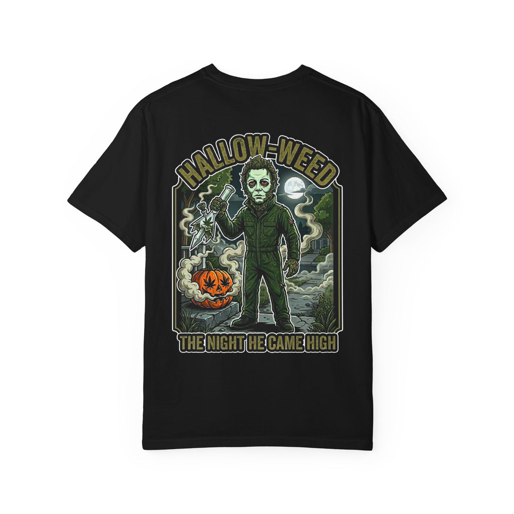 Hallow-Weed Slasher Michael T-Shirt - Funny Stoner 420 Horror Parody Tee