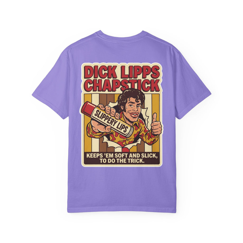 Funny Dick Lipps Chapstick Shirt Sarcastic 1970s Retro Adult Humor Lube Gag Tee