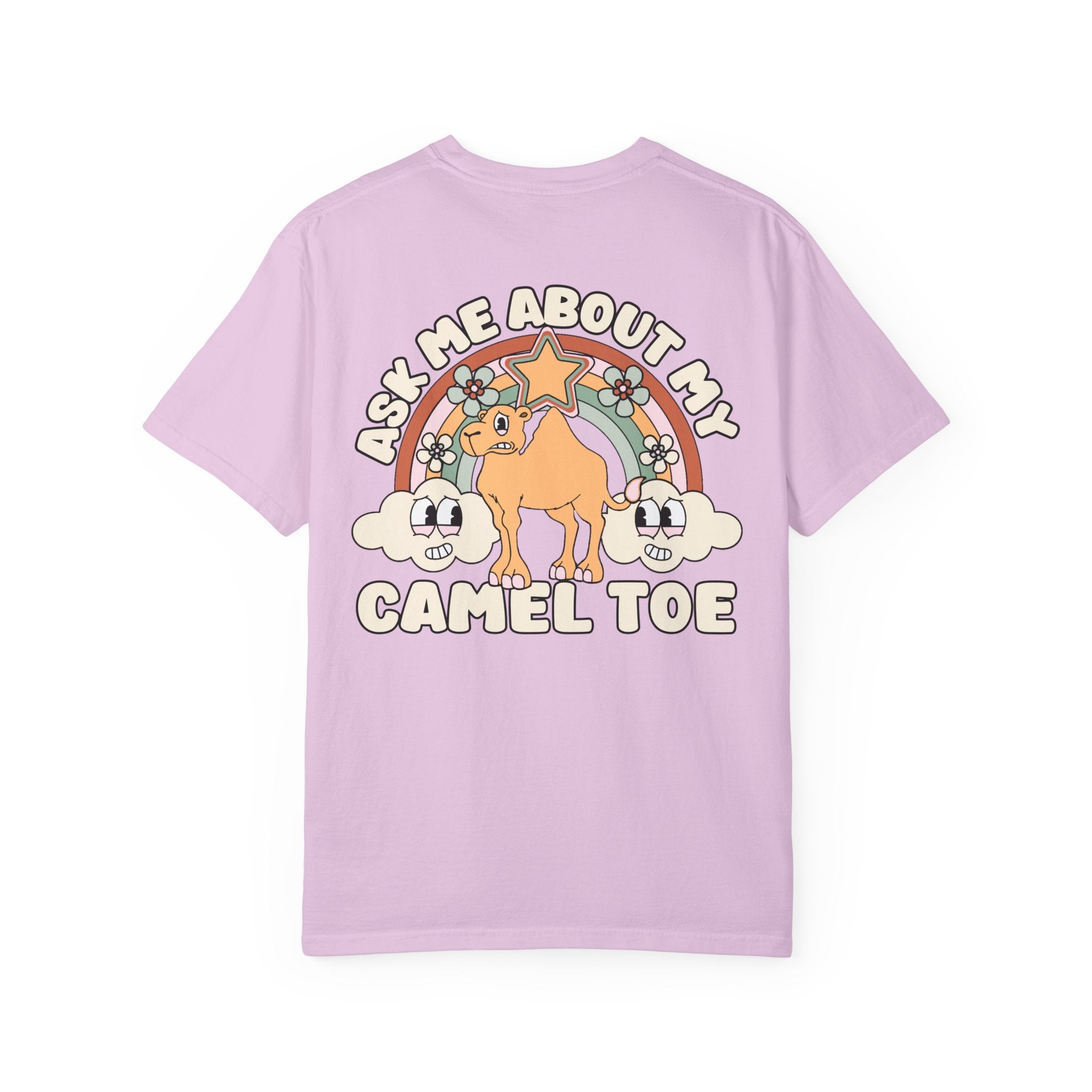 Adult Humor "Ask Me About My Camel Toe" Double-Sided Retro Tee