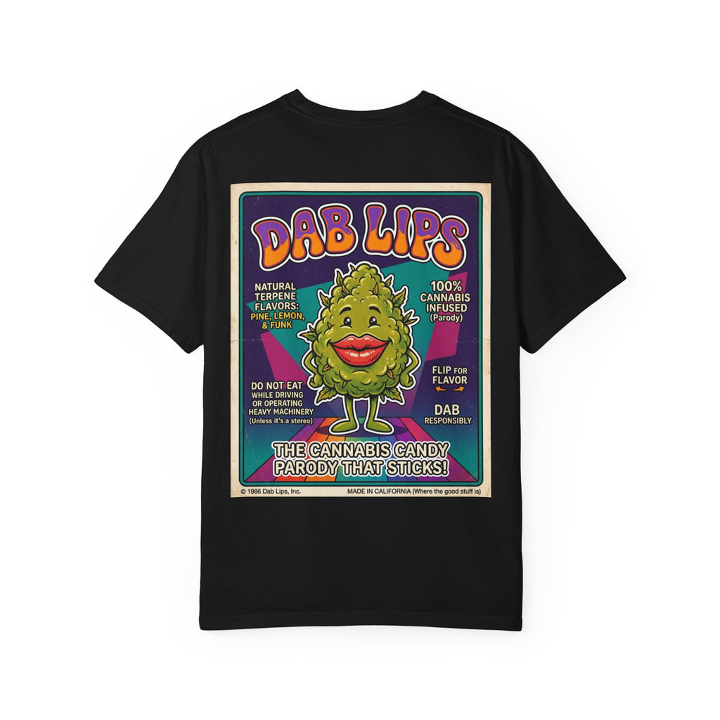 Dab Lips Shirt - Funny Stoner Retro Candy Parody Wax Lips Cannabis Weed Bud 420 Adult Humor Tee