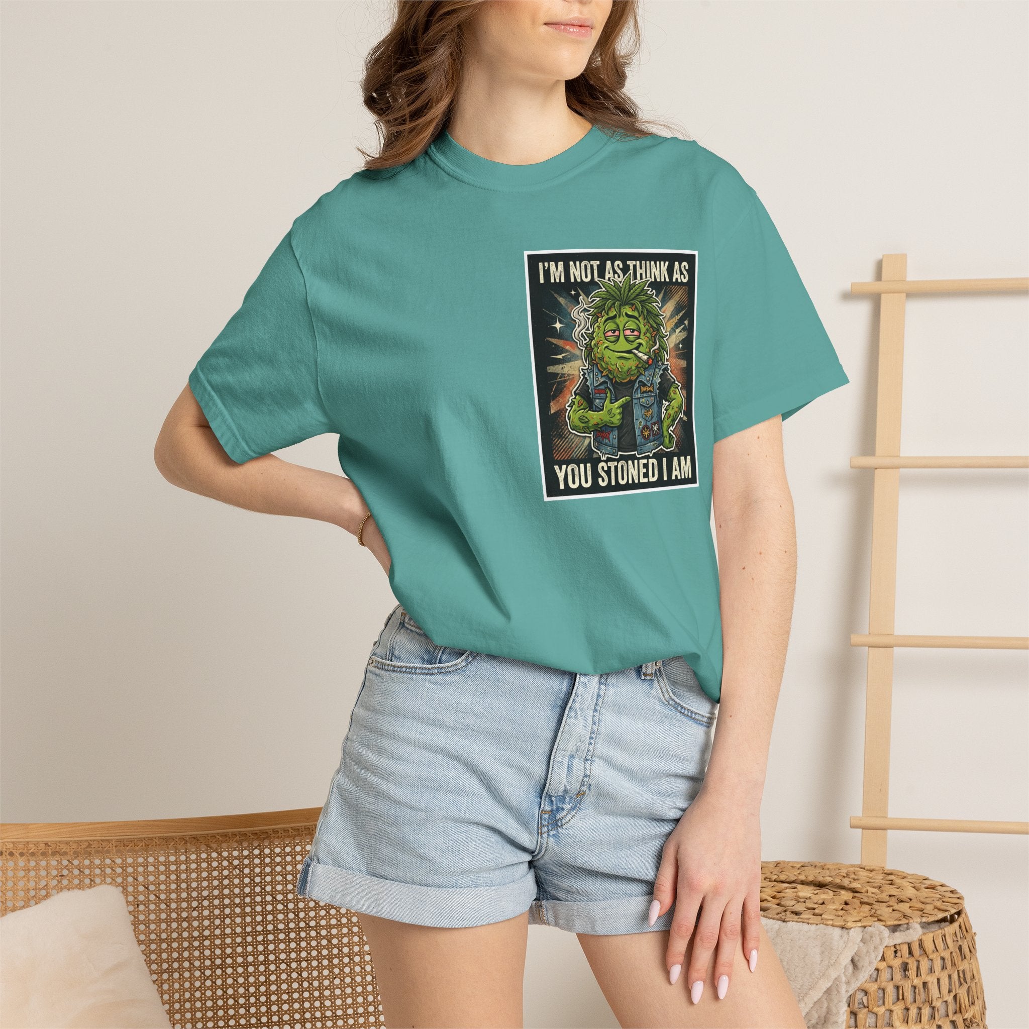 I'm Not As Think As You Stoned I Am Funny Bud Retro Graphic Tee