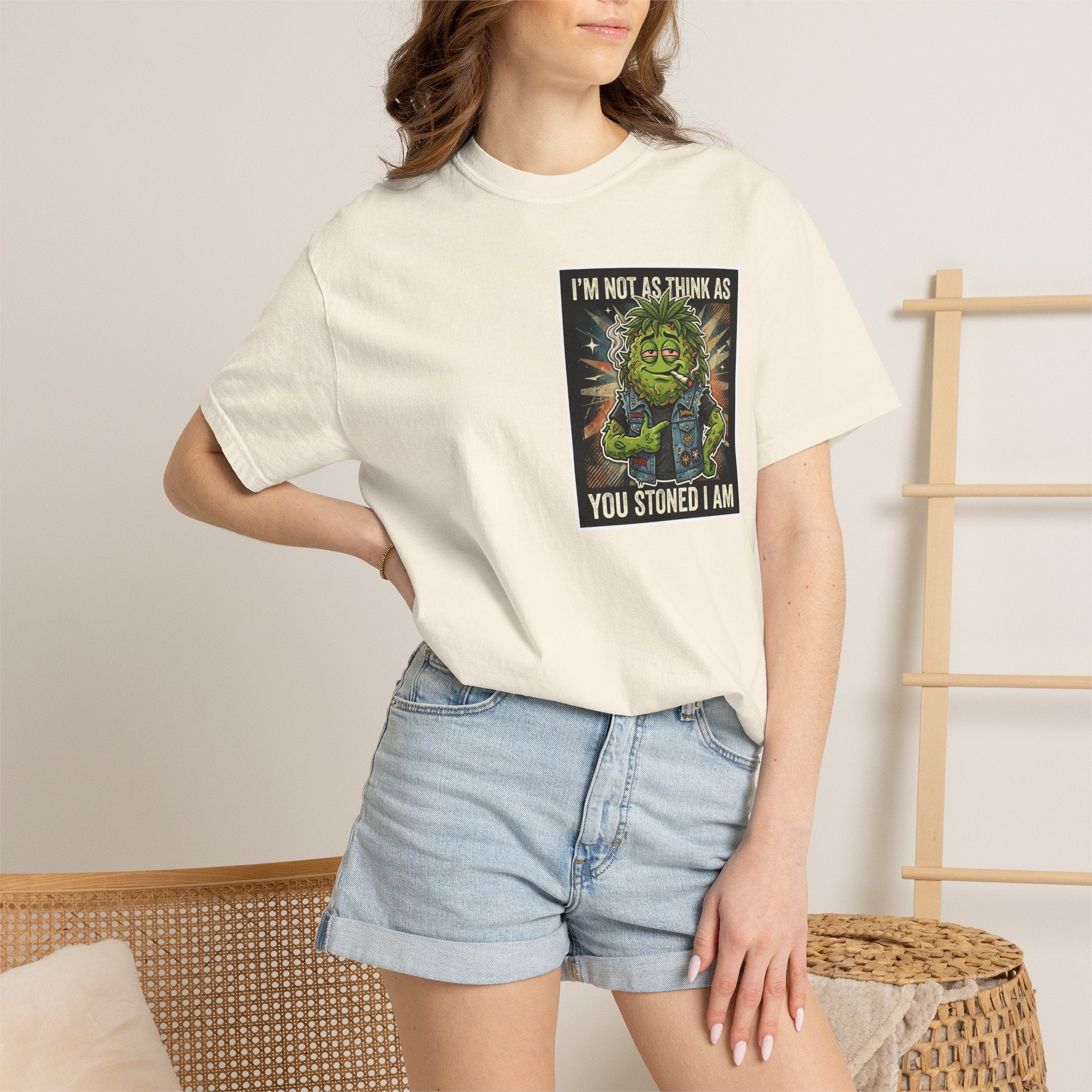 I'm Not As Think As You Stoned I Am Funny Bud Retro Graphic Tee