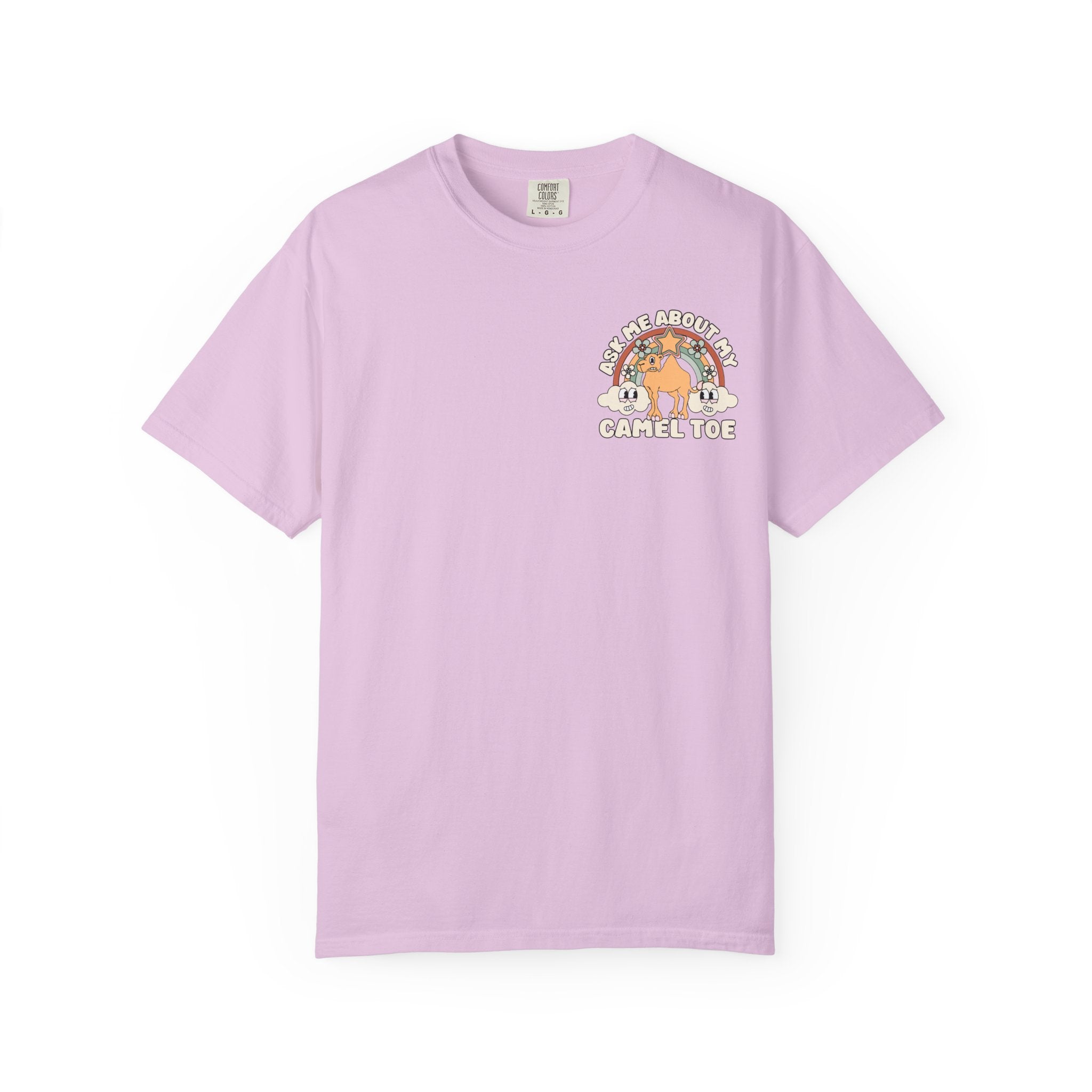 Adult Humor "Ask Me About My Camel Toe" Double-Sided Retro Tee