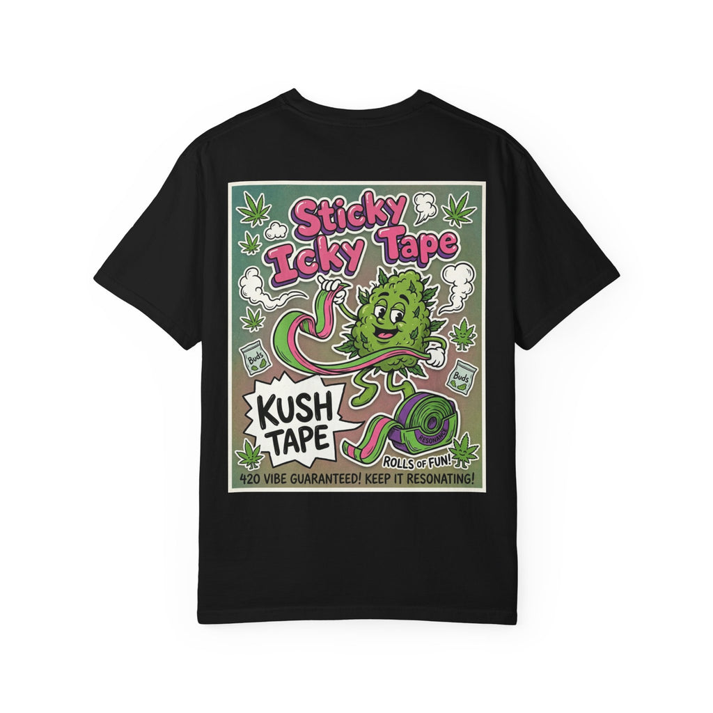 Sticky Icky Tape Shirt - Funny Stoner Retro Bubble Gum Parody Roll Cannabis Weed 420 Humor Tee