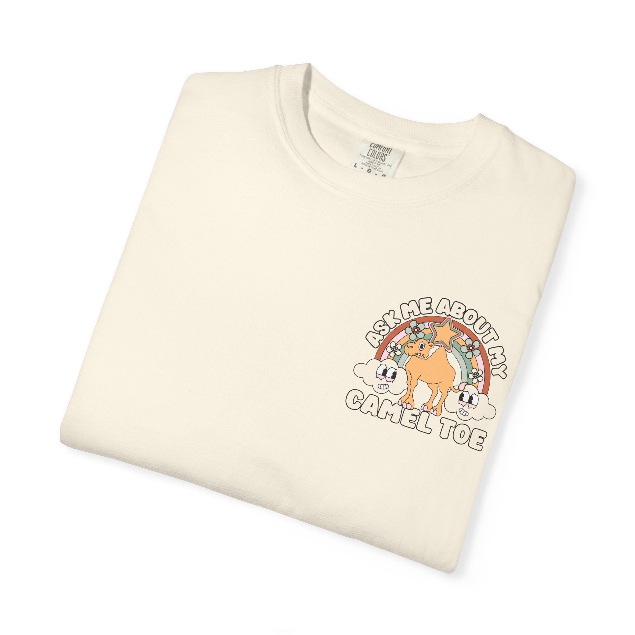 Adult Humor "Ask Me About My Camel Toe" Double-Sided Retro Tee
