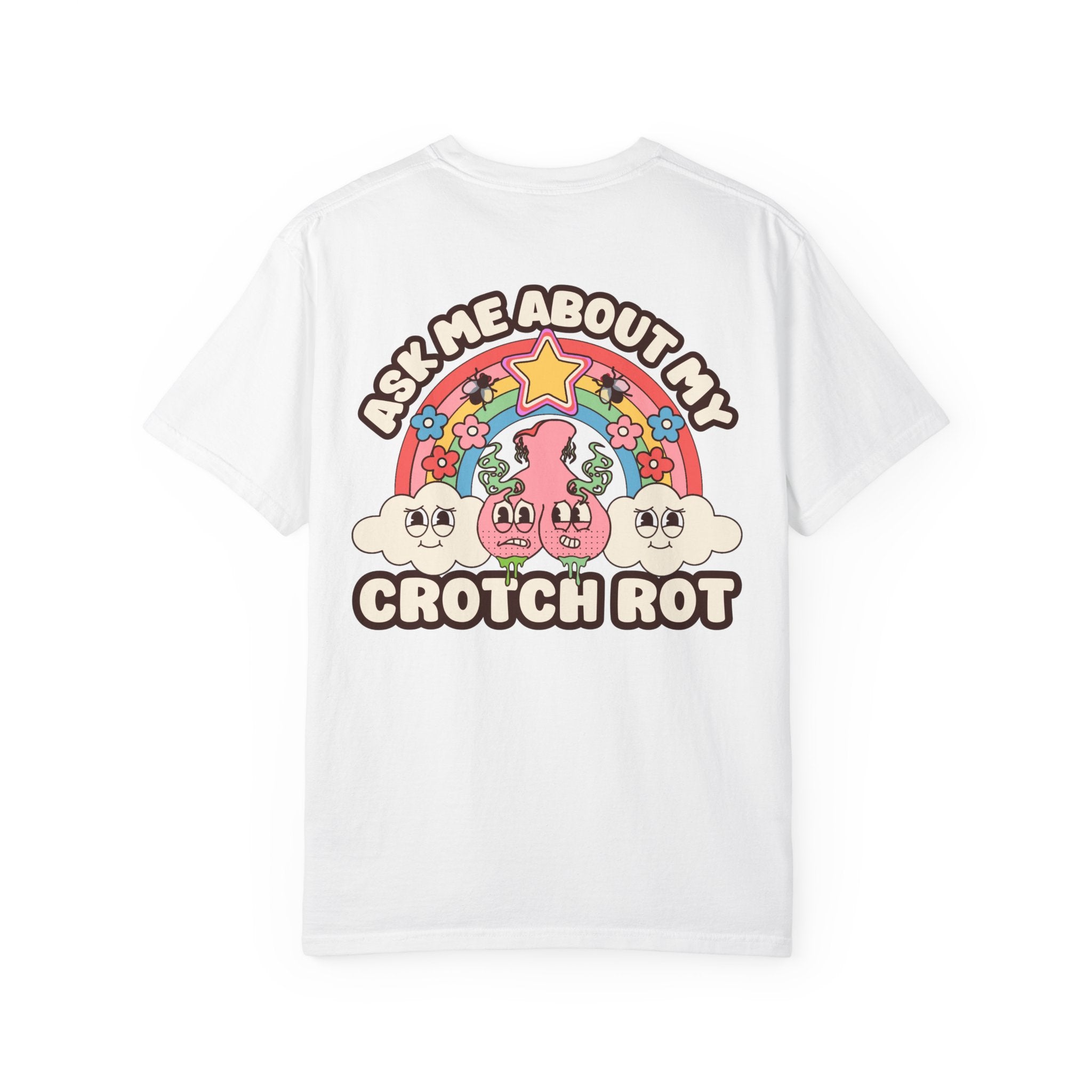 Adult Humor "Ask Me About My Crotch Rot" Double-Sided Retro Tee