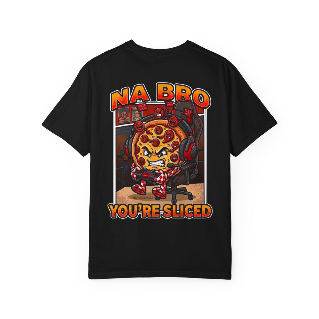 Youre Sliced Shirt - Funny Retro Gamer Parody Pepperoni Pizza Gaming Controller Humor Geek Tee
