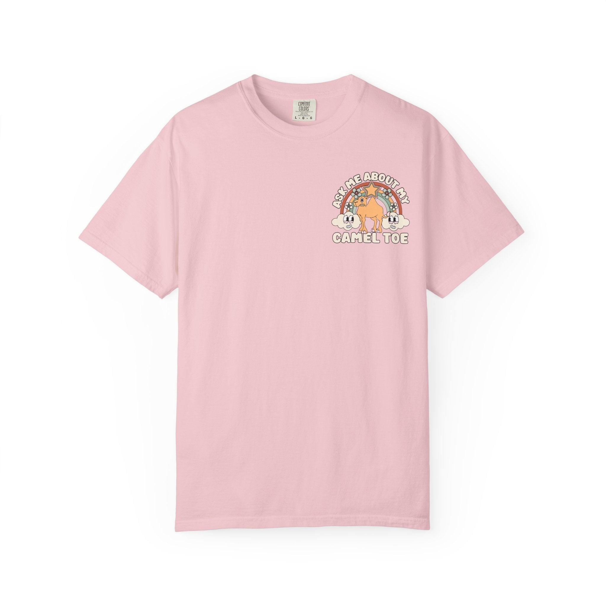 Adult Humor "Ask Me About My Camel Toe" Double-Sided Retro Tee