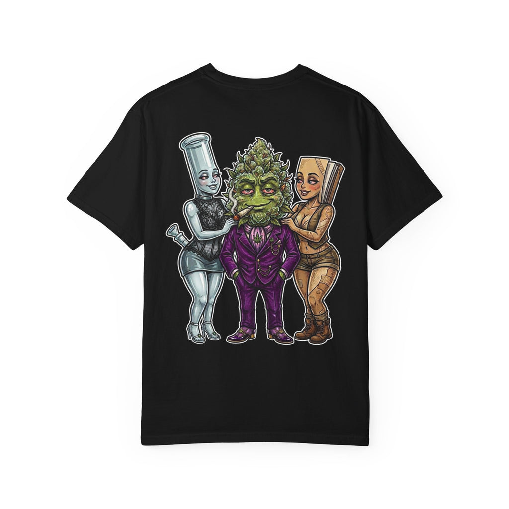 Funny Weed Bud Bong Rolling Papers T-Shirt - Retro Stoner Culture Adult Humor Gift Tee