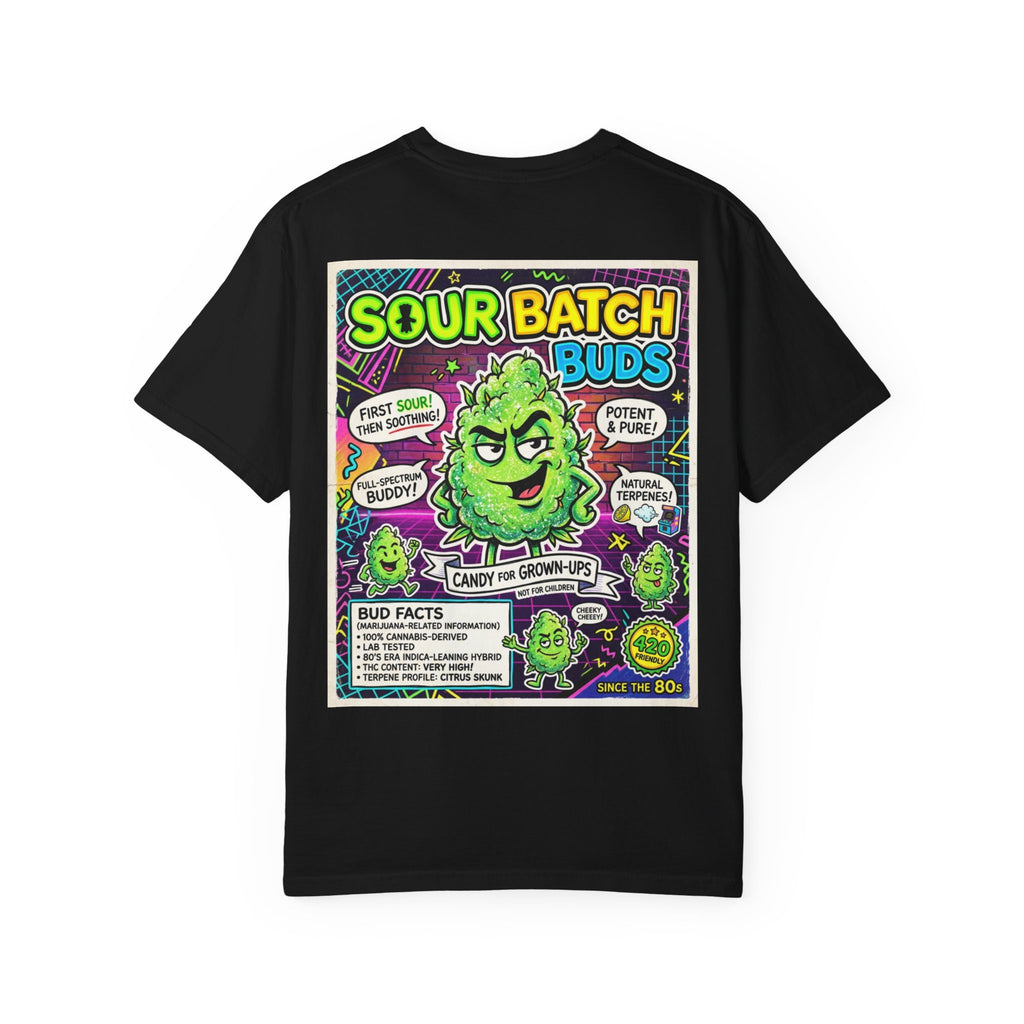 Sour Batch Buds Shirt - Funny Stoner Retro Candy Parody Patch Cannabis Weed 420 Humor Tee