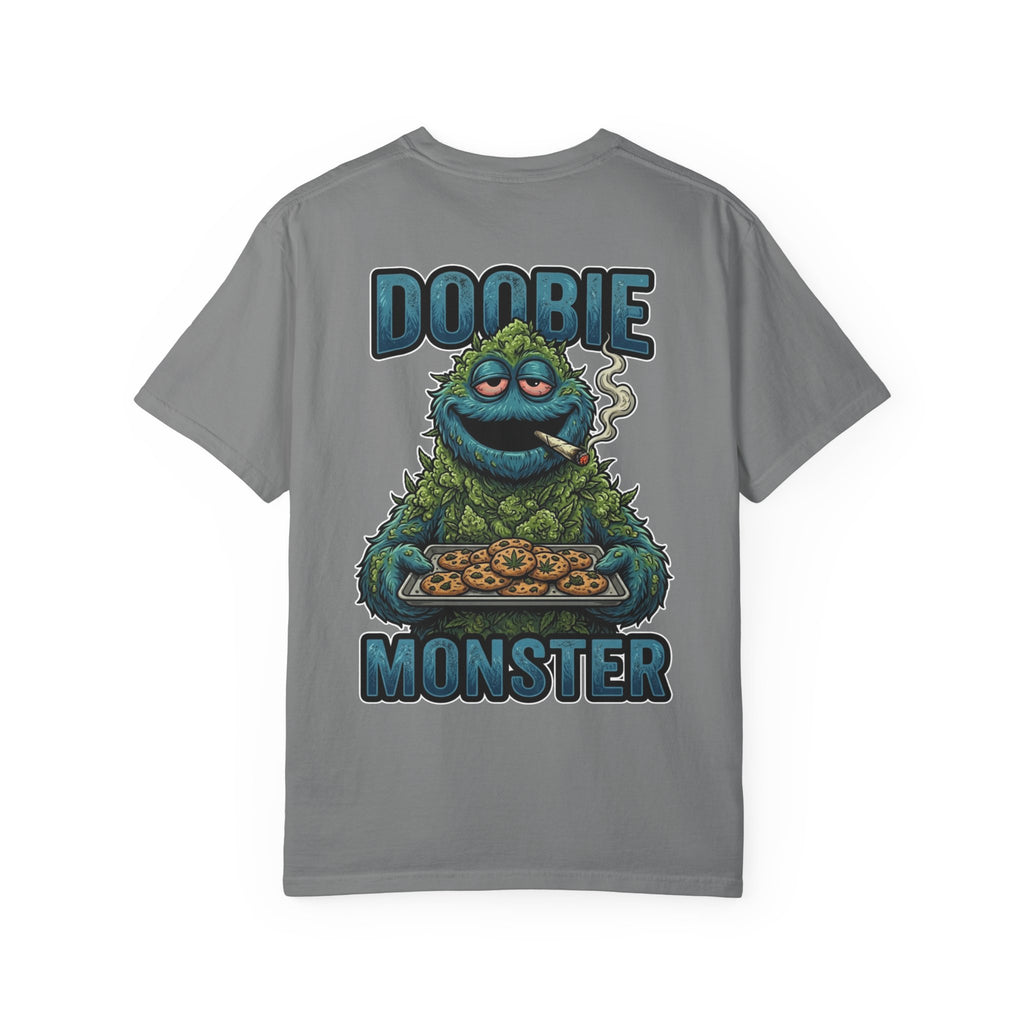 Doobie Monster 420 Stoner T-Shirt - Retro 90s Cannabis Culture Smoke Graphic Apparel Tee