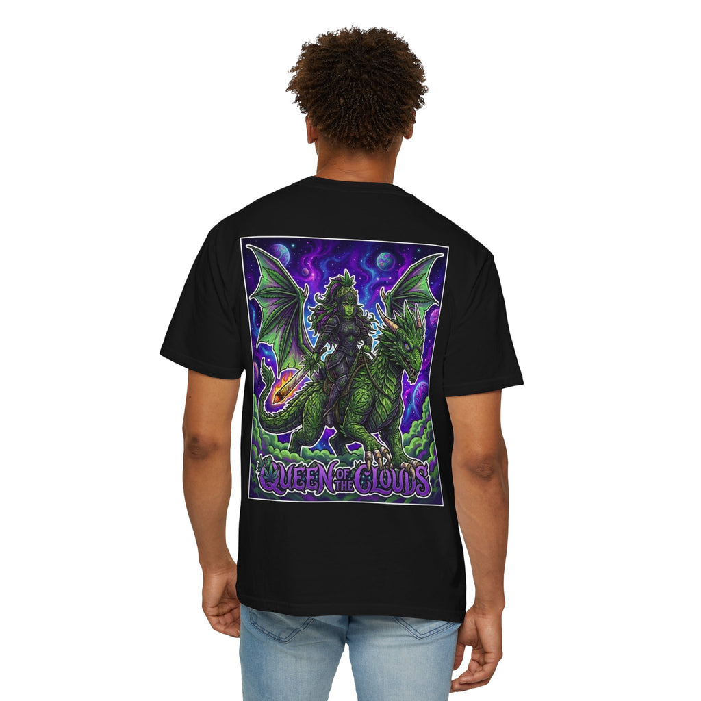 Queen of the Clouds - Retro Sci-Fi Fantasy Cannabis Graphic T-Shirt
