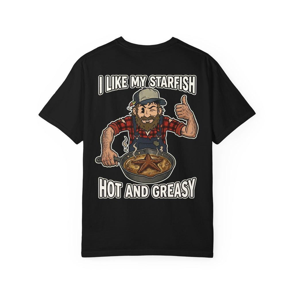 Funny Fishing Starfish Shirt I Like My Starfish Hot And Greasy T-Shirt Vintage Graphic
