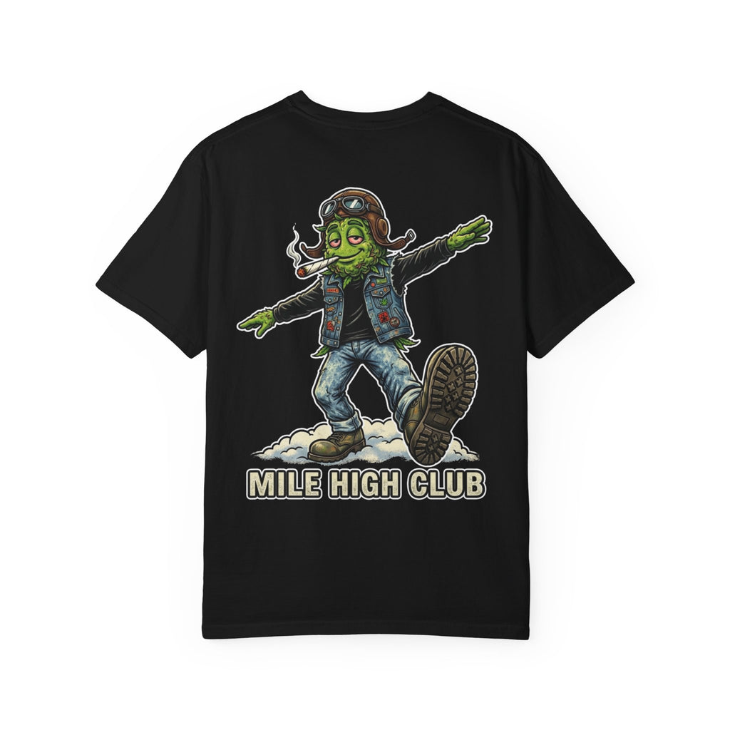 Mile High Club T-Shirt - Vintage Aviation Weed Bud Cannabis Marijuana 420 Friendly Stoner Gift Tee