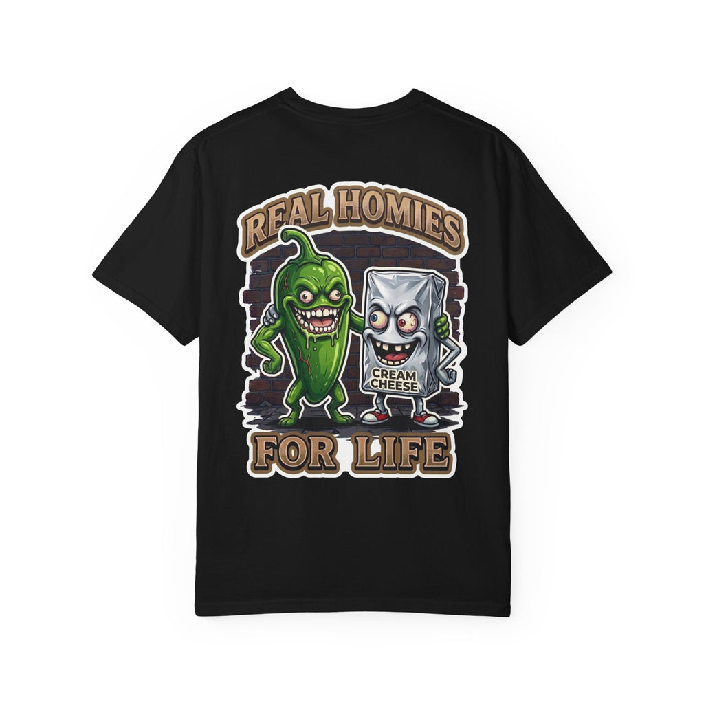 Real Homies For Life Shirt - Funny Jalapeno Cream Cheese Popper Food Mexican Adult Humor Tee