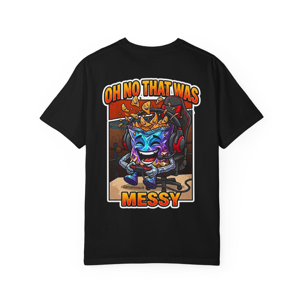 That Was Messy Shirt - Funny Retro Gamer Chips Bag Gaming Controller Snack Humor Geek Tee