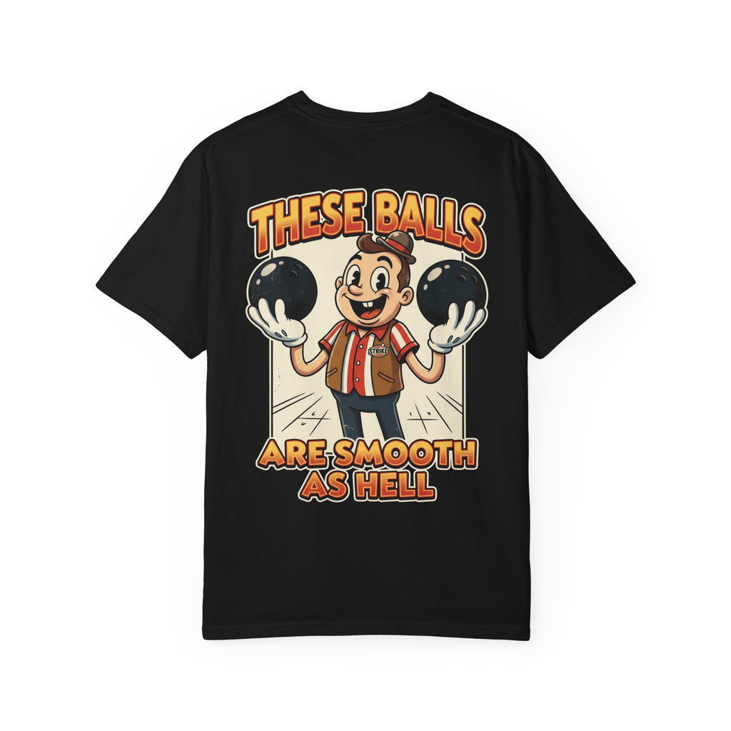 Funny Bowling Shirt These Balls Are Smooth As Hell Retro 1930s Cartoon Graphic Tee Gift