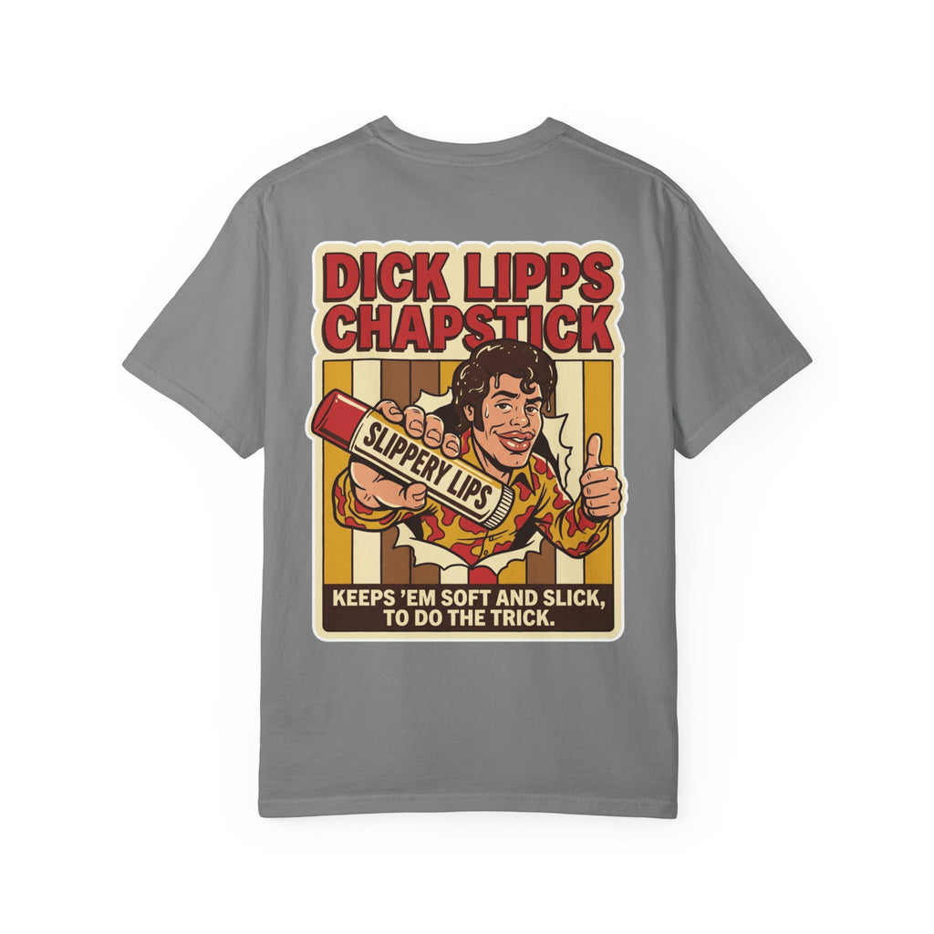 Funny Dick Lipps Chapstick Shirt Sarcastic 1970s Retro Adult Humor Lube Gag Tee