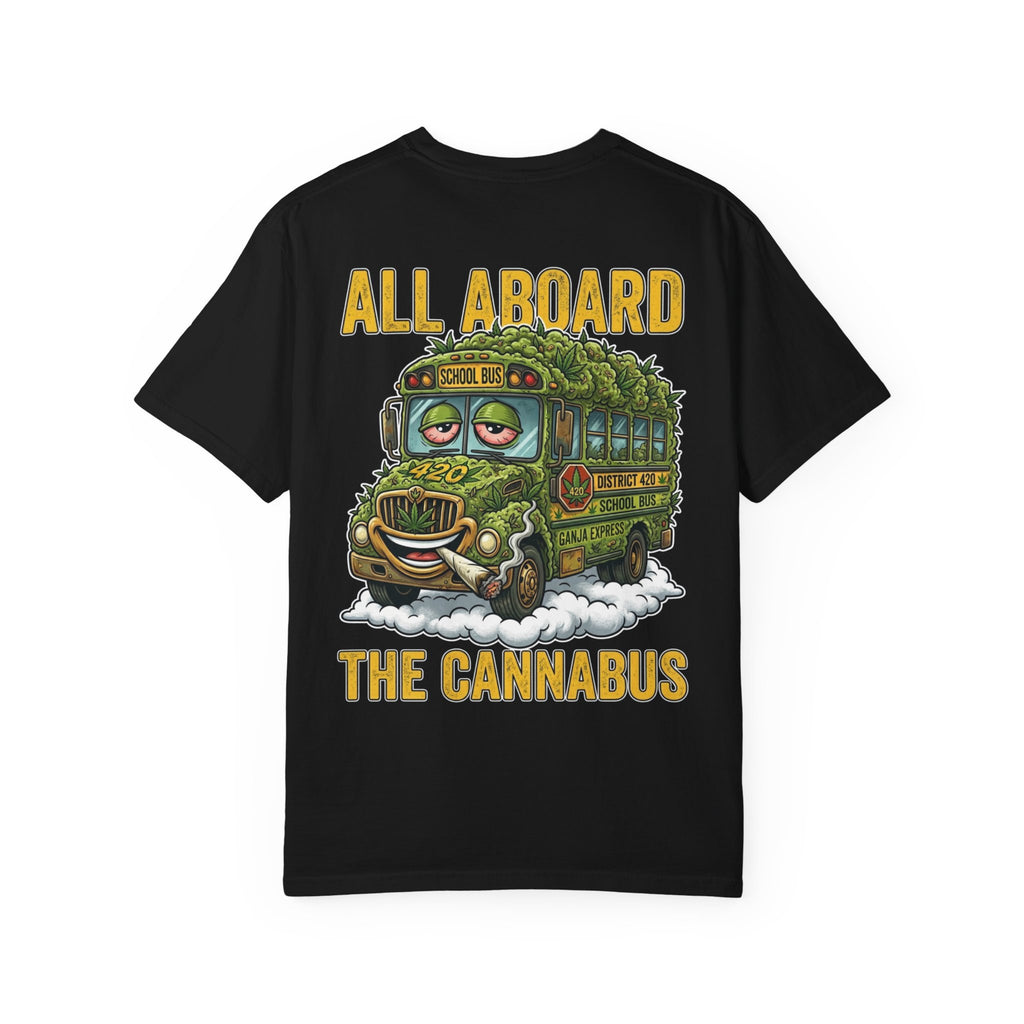The Cannabus 420 Stoner T-Shirt - Retro 90s Cannabis Culture Smoke Graphic Tee