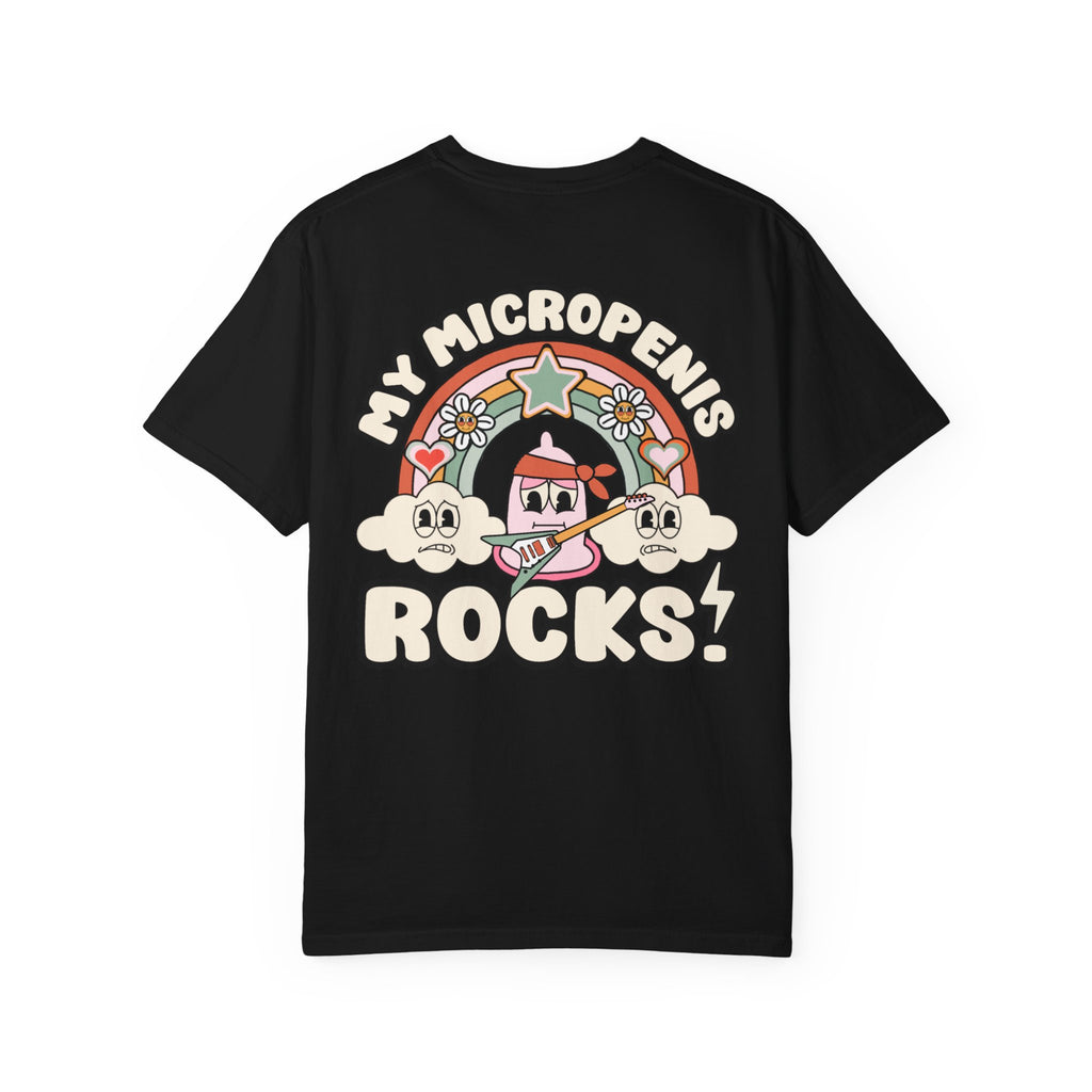 Funny Micropenis Rocks T-Shirt - Retro Guitar Adult Humor Gift Tee