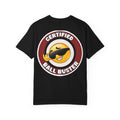 Funny Certified Ball Buster T-Shirt - Retro Chaotic Mascot Adult Humor Tee