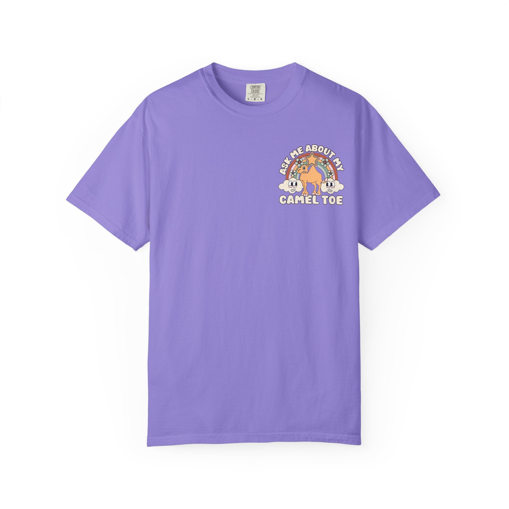 Adult Humor "Ask Me About My Camel Toe" Double-Sided Retro Tee