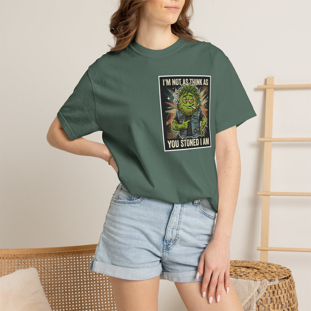 I'm Not As Think As You Stoned I Am Funny Bud Retro Graphic Tee