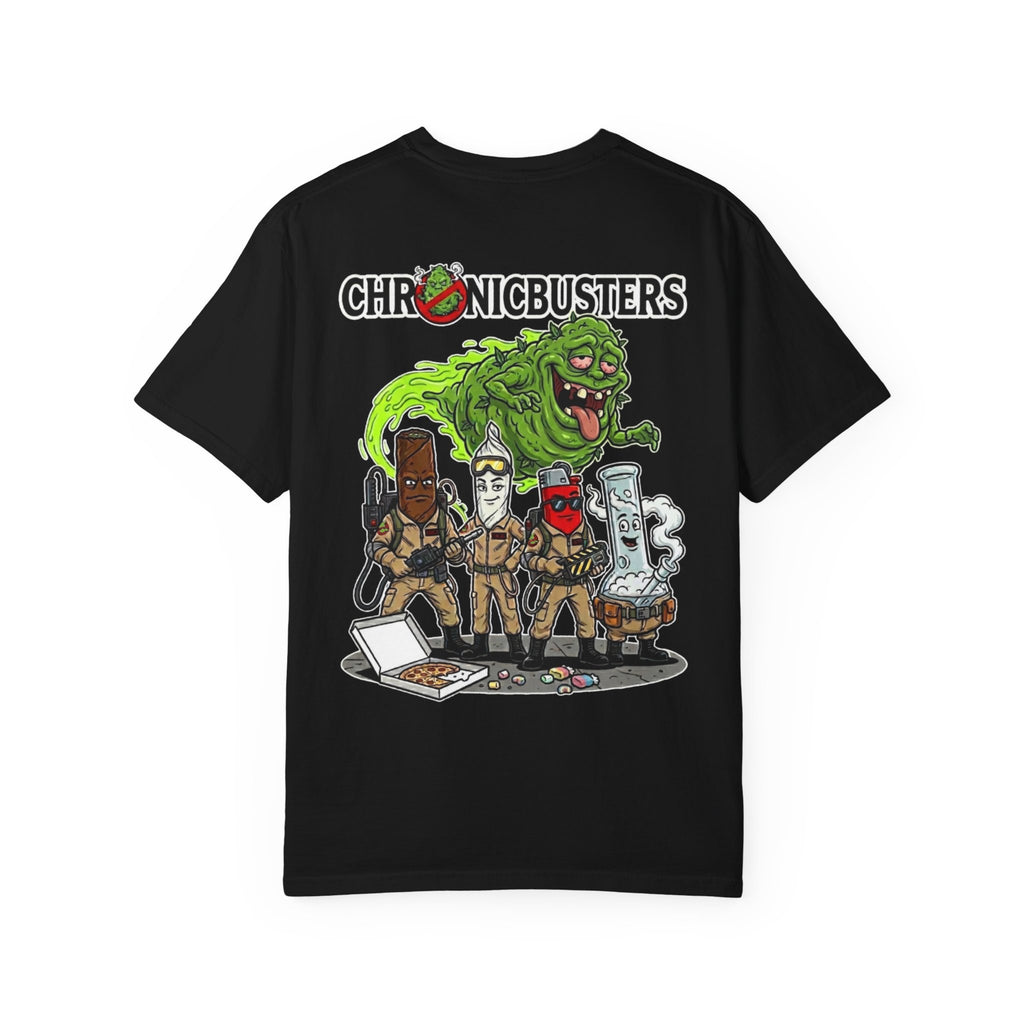 CHRONICBUSTERS Funny Retro 1980s Sci-Fi Comedy Parody Ghost Hunter Weed Humor T-Shirt
