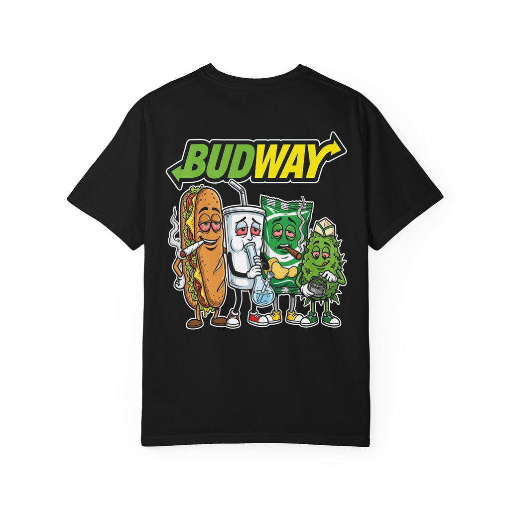 BUDWAY Stoner Fast Food Graphic Shirt - Funny 420 Sandwich Culture Humor Tee