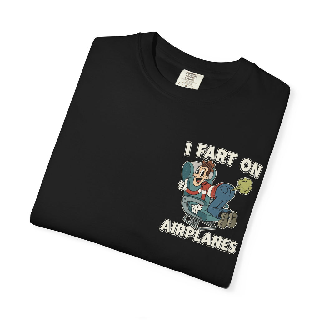 Funny 1930s Airplane T-Shirt - I Fart On Airplanes Retro Vintage Comic Travel Graphic Tee