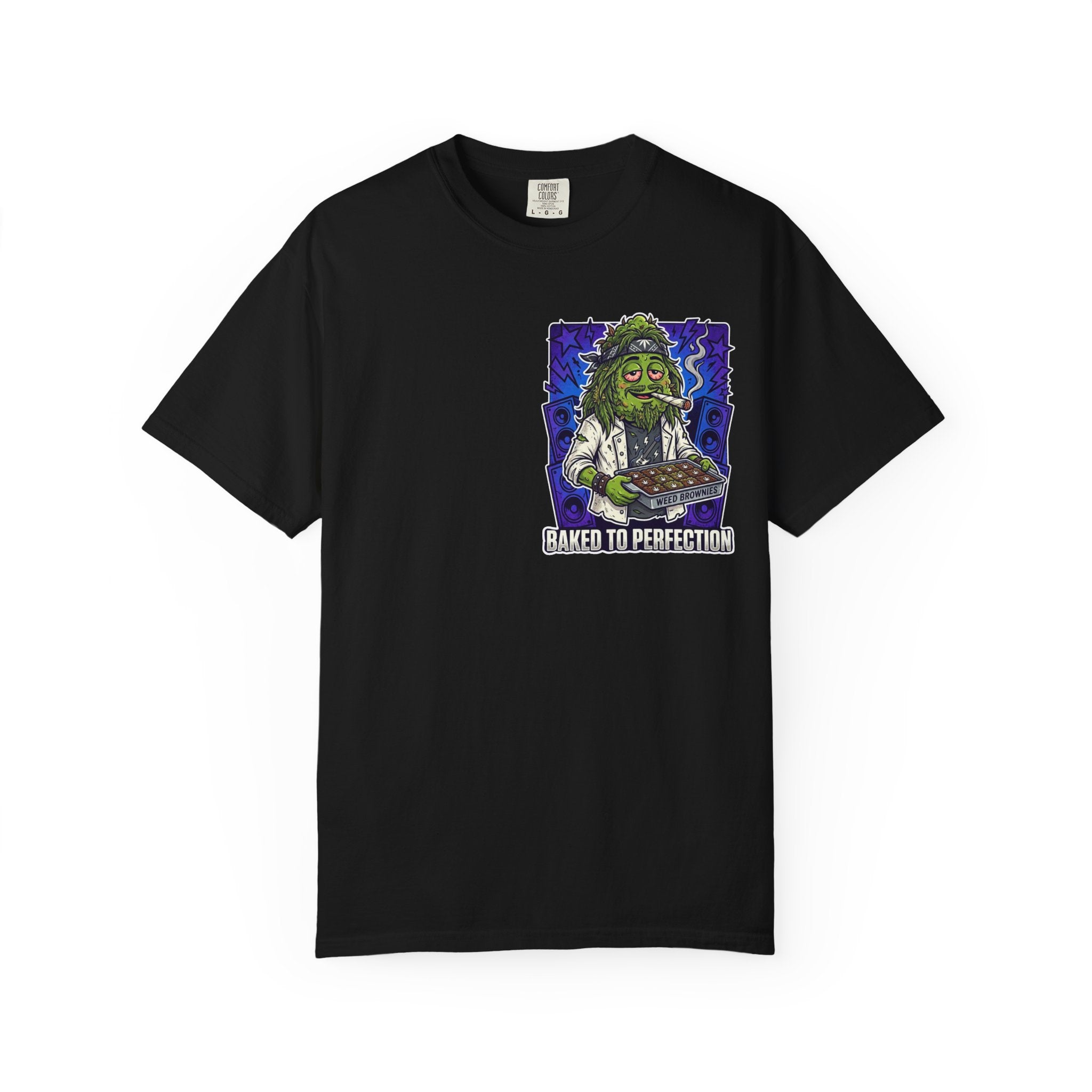 Retro 90s Stoner Rockstar Bud Baked To Perfection Graphic Tee
