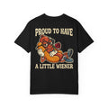 Funny Hot Dog Wiener Shirt Proud To Have A Little Wiener T-Shirt Vintage Cartoon Graphic