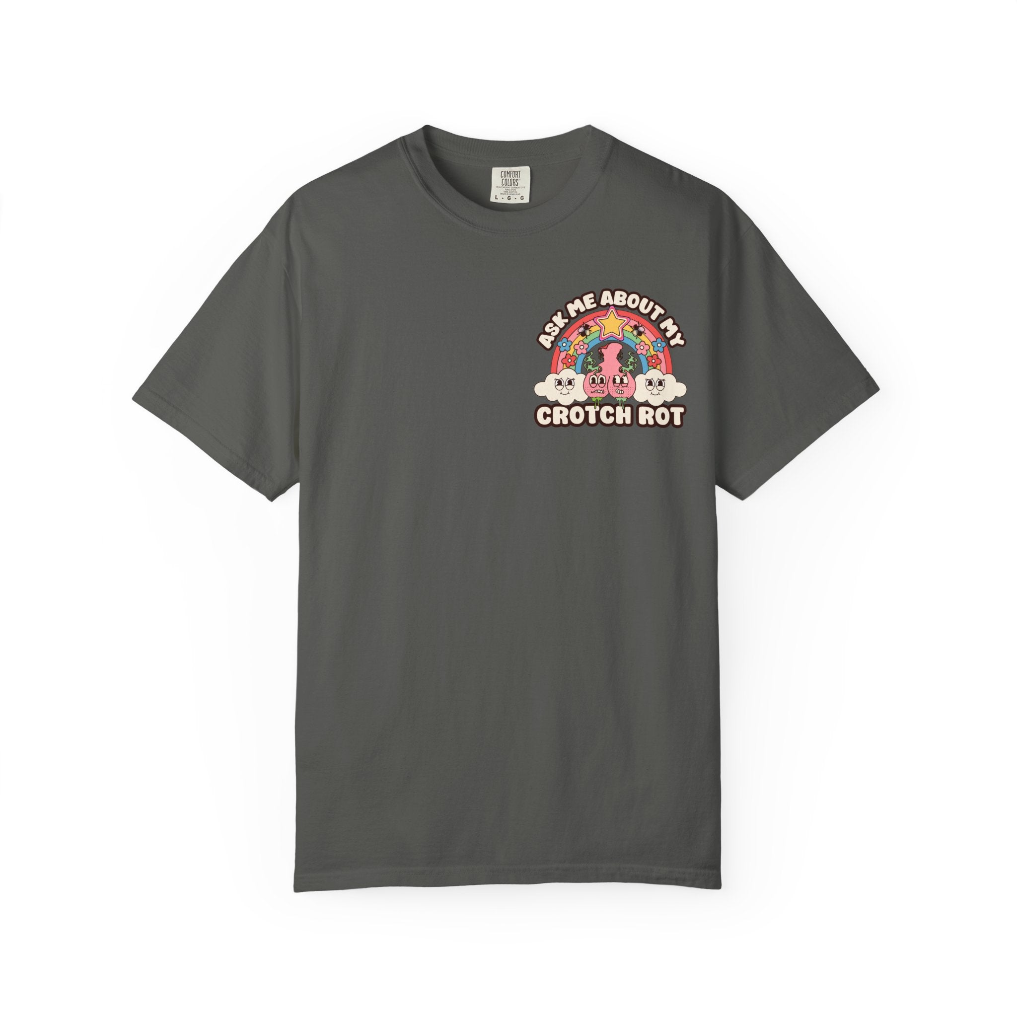 Adult Humor "Ask Me About My Crotch Rot" Double-Sided Retro Tee