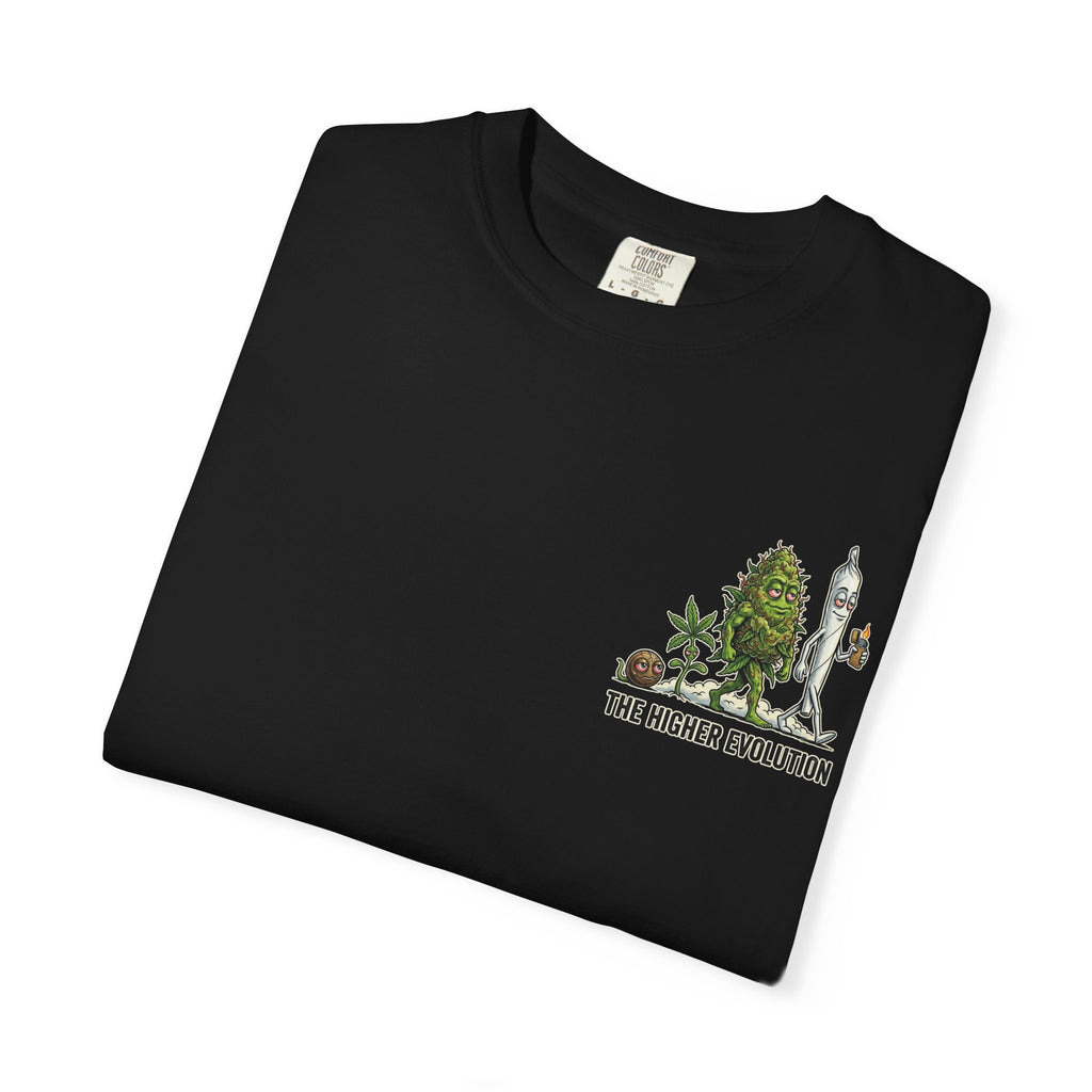 The Higher Evolution Shirt - Retro Science Weed Joint Bud Cannabis Marijuana 420 Stoner Tee