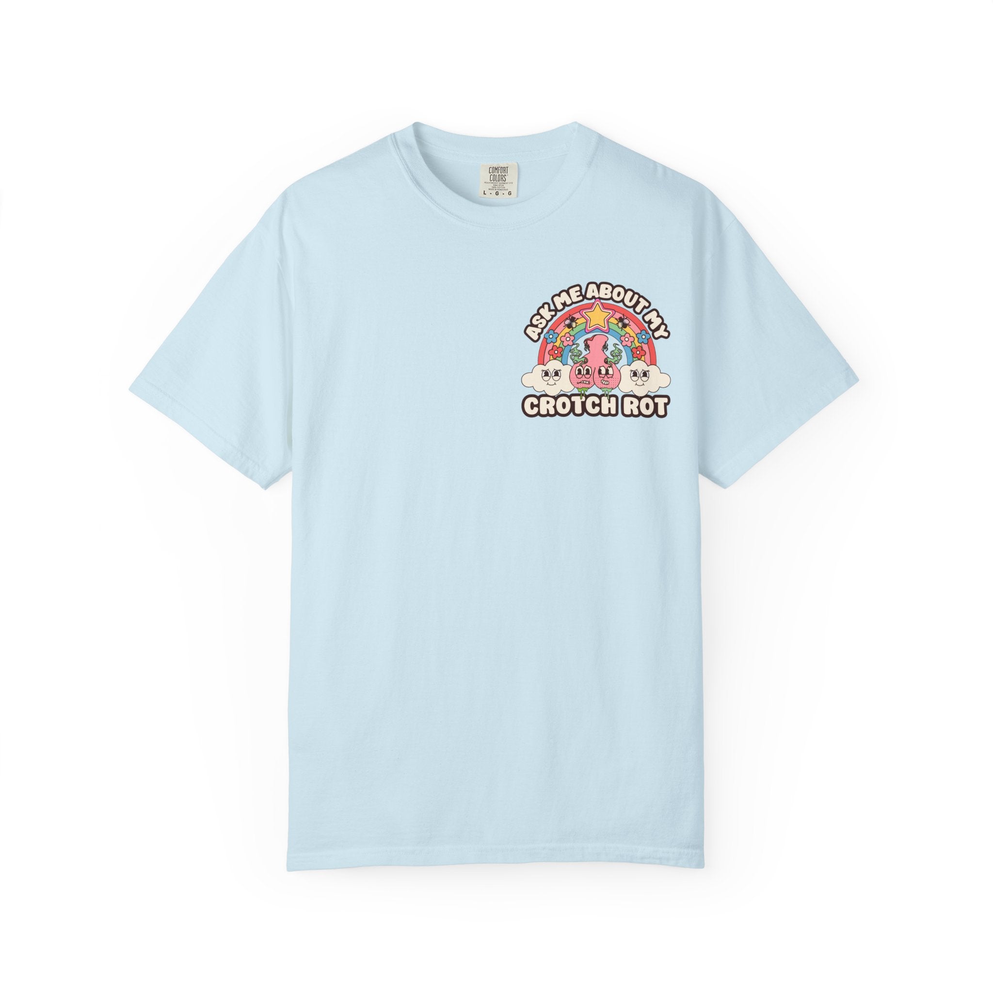 Adult Humor "Ask Me About My Crotch Rot" Double-Sided Retro Tee