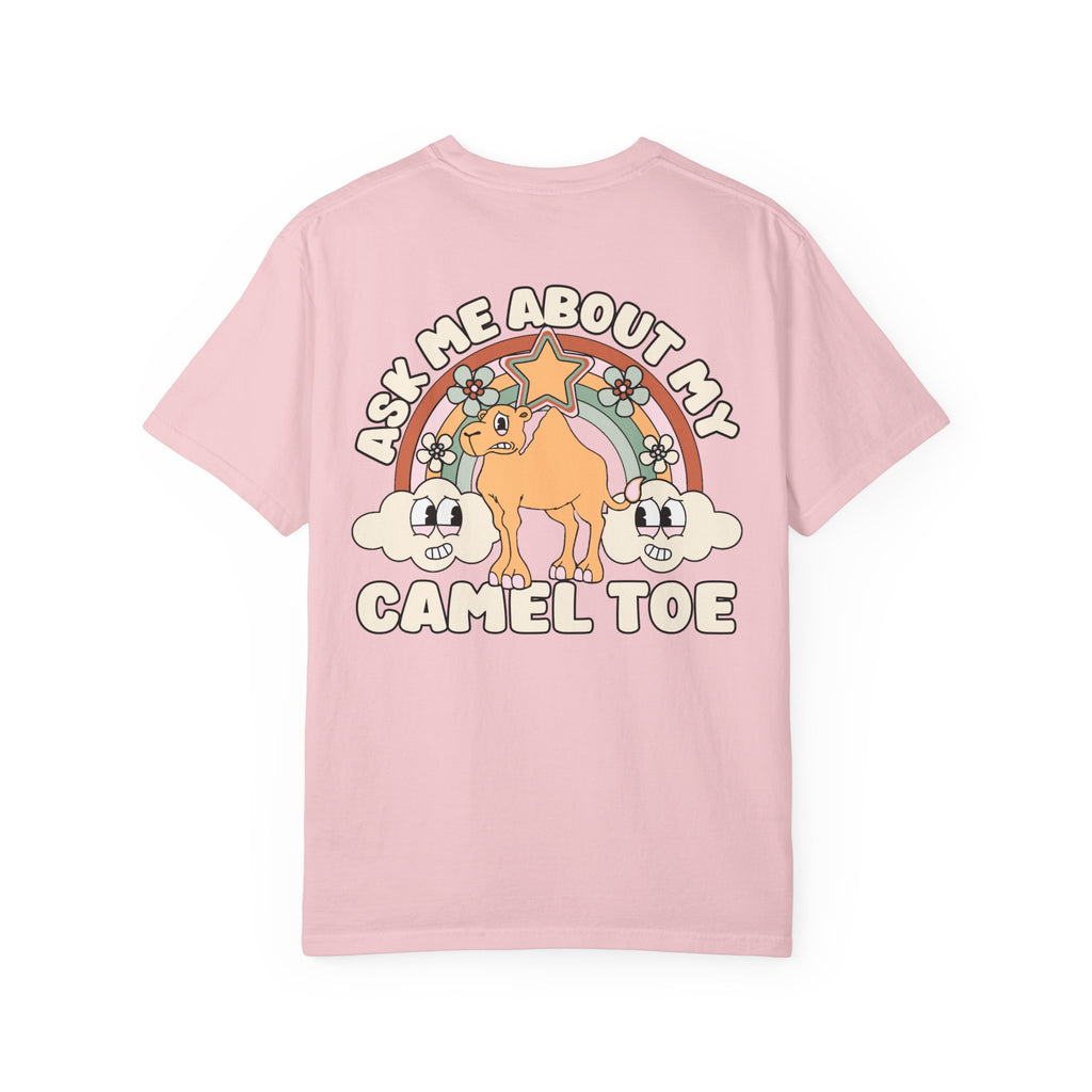 Adult Humor "Ask Me About My Camel Toe" Double-Sided Retro Tee