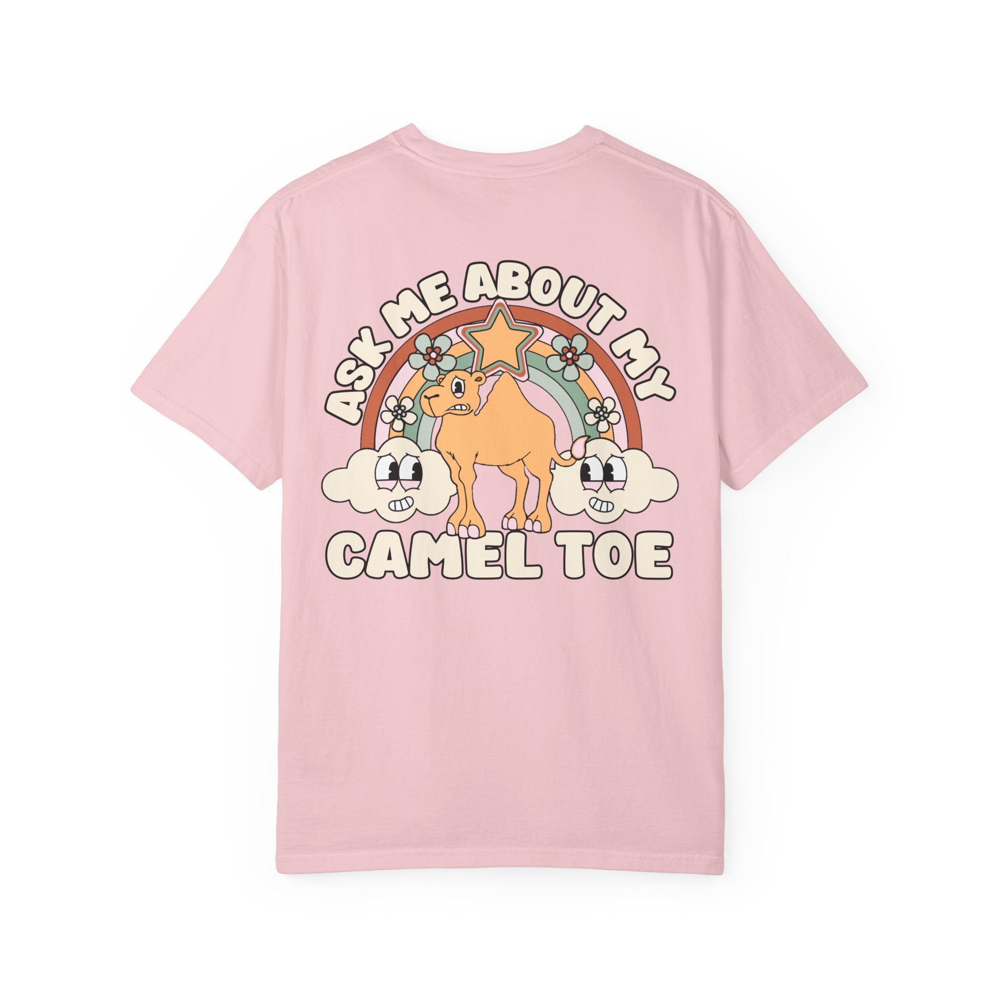 Adult Humor "Ask Me About My Camel Toe" Double-Sided Retro Tee