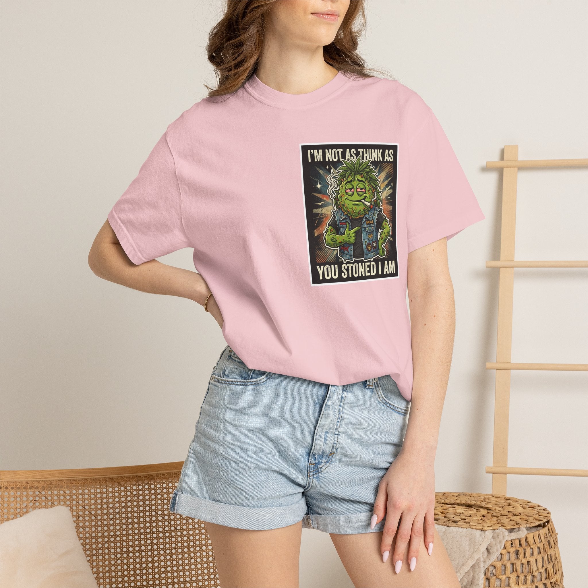 I'm Not As Think As You Stoned I Am Funny Bud Retro Graphic Tee