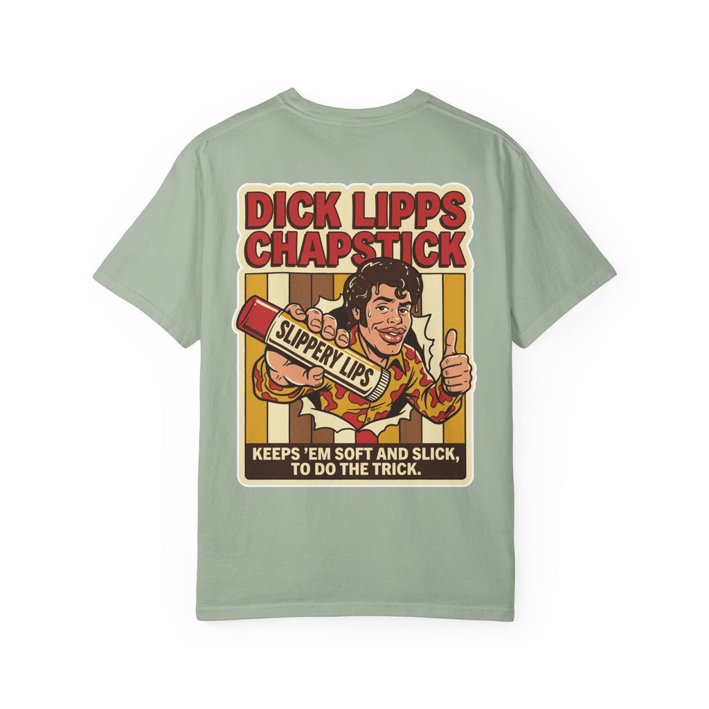 Funny Dick Lipps Chapstick Shirt Sarcastic 1970s Retro Adult Humor Lube Gag Tee