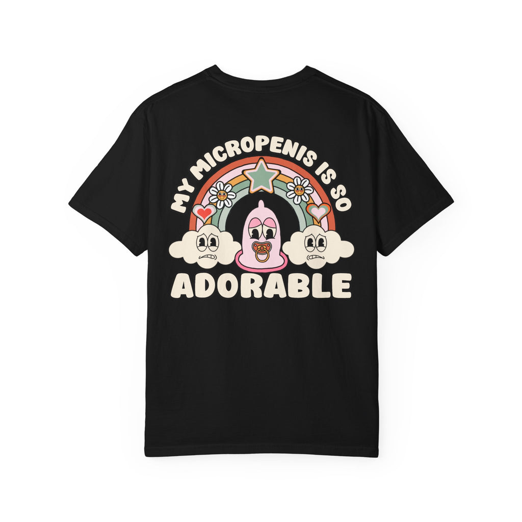 Funny My Micropenis Is So Adorable T-Shirt - Retro Condom Cartoon Adult Humor Tee