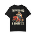 I'm Sexy and I Mow It Funny Lawn Mowing Retro Dad Humor Landscaping Graphic T-Shirt